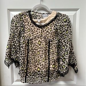 Leopard Print Sheer Top with Cami